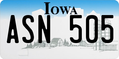 IA license plate ASN505