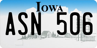 IA license plate ASN506