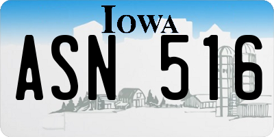 IA license plate ASN516