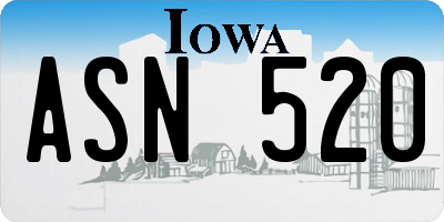 IA license plate ASN520