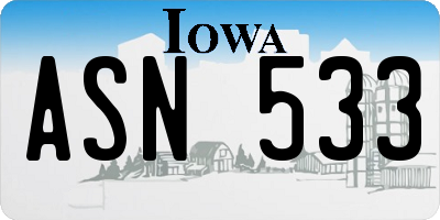 IA license plate ASN533