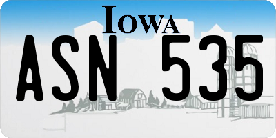 IA license plate ASN535