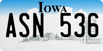 IA license plate ASN536