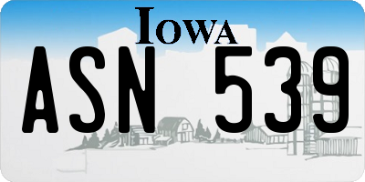 IA license plate ASN539