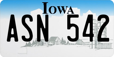 IA license plate ASN542