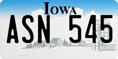 IA license plate ASN545