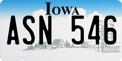 IA license plate ASN546