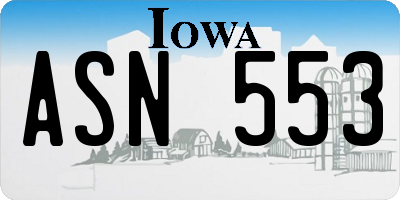 IA license plate ASN553
