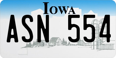 IA license plate ASN554