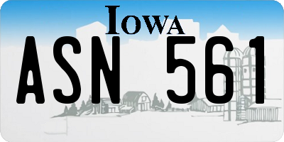 IA license plate ASN561