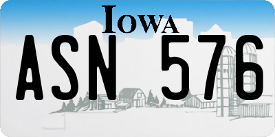 IA license plate ASN576