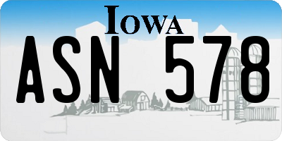 IA license plate ASN578