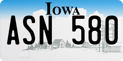 IA license plate ASN580