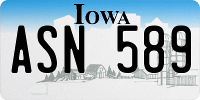 IA license plate ASN589