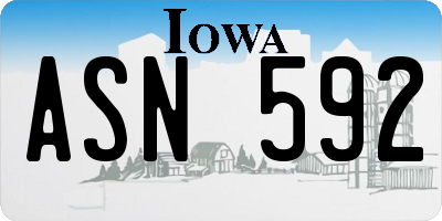 IA license plate ASN592