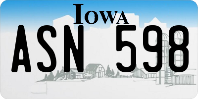 IA license plate ASN598