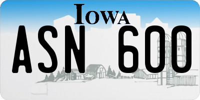 IA license plate ASN600