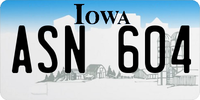 IA license plate ASN604