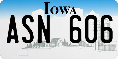 IA license plate ASN606