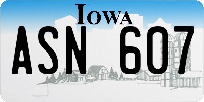 IA license plate ASN607