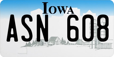 IA license plate ASN608