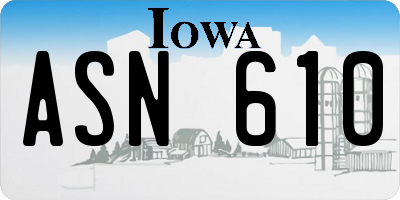 IA license plate ASN610