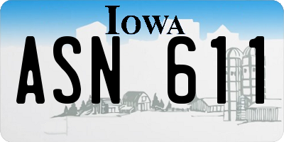 IA license plate ASN611