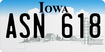 IA license plate ASN618