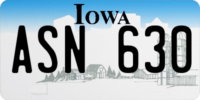 IA license plate ASN630