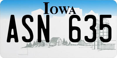 IA license plate ASN635