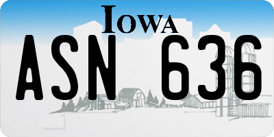 IA license plate ASN636
