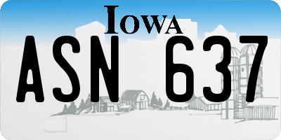 IA license plate ASN637
