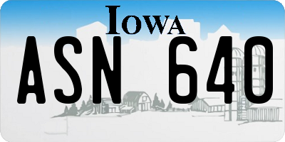 IA license plate ASN640