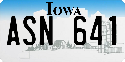IA license plate ASN641