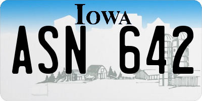 IA license plate ASN642