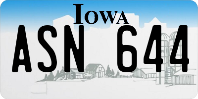 IA license plate ASN644