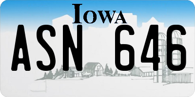 IA license plate ASN646