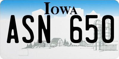 IA license plate ASN650