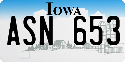 IA license plate ASN653