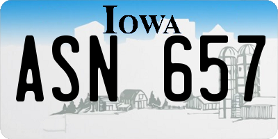 IA license plate ASN657