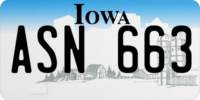 IA license plate ASN663