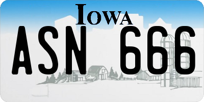 IA license plate ASN666