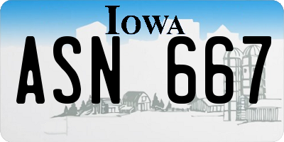 IA license plate ASN667