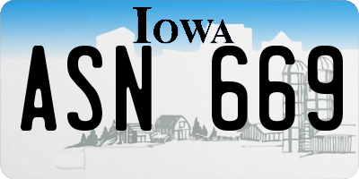 IA license plate ASN669