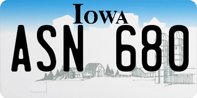 IA license plate ASN680