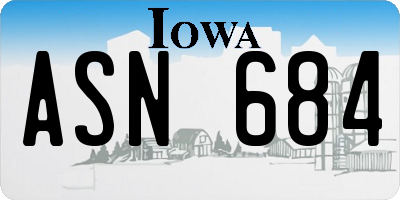 IA license plate ASN684