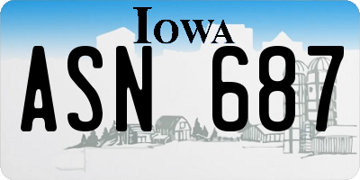 IA license plate ASN687