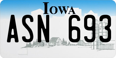 IA license plate ASN693