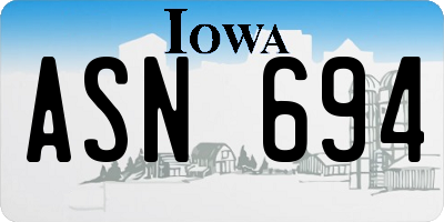 IA license plate ASN694