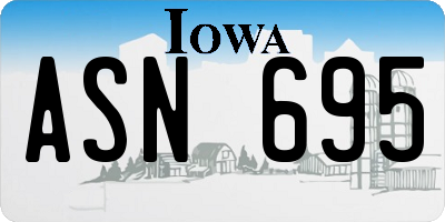 IA license plate ASN695